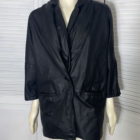 Vintage Wilson’s Black Leather Coat Size Large - Picture 6 of 15